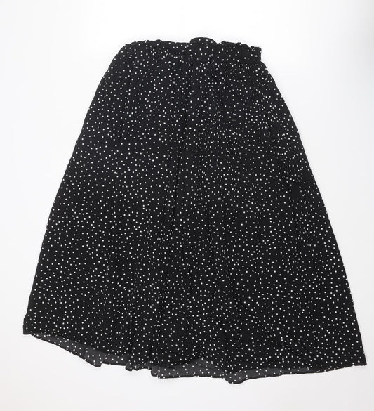 QED London Womens Black Polka Dot Polyester Peasant Skirt Size L