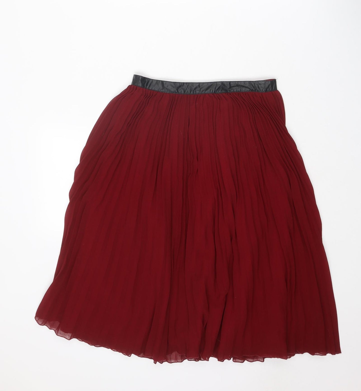 Miss Selfridge Womens Red Polyester Pleated Skirt Size 8 Zip