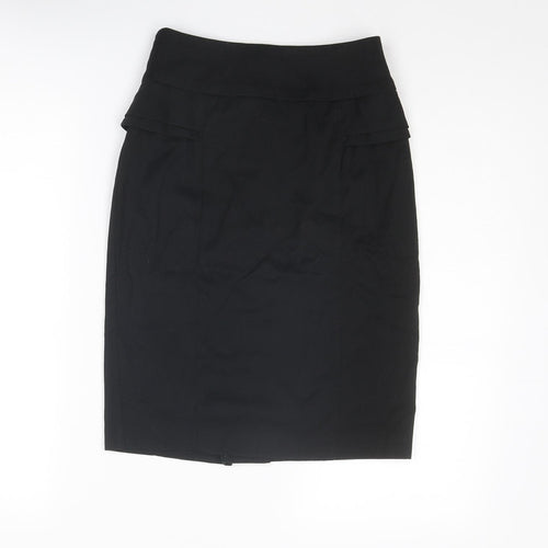 Warehouse Womens Black Polyester Straight & Pencil Skirt Size 6 Zip