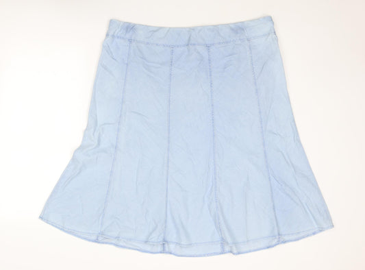 Marks and Spencer Womens Blue Cotton Swing Skirt Size 20