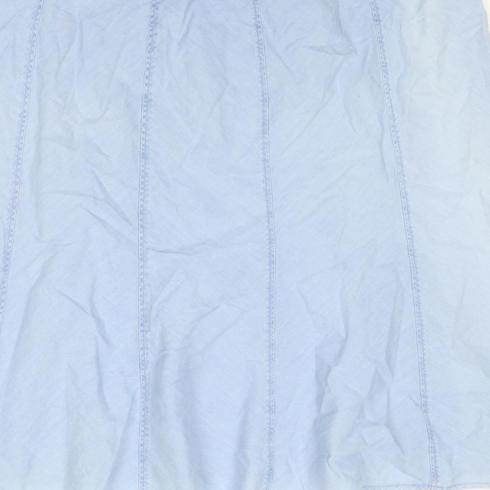Marks and Spencer Womens Blue Cotton Swing Skirt Size 20