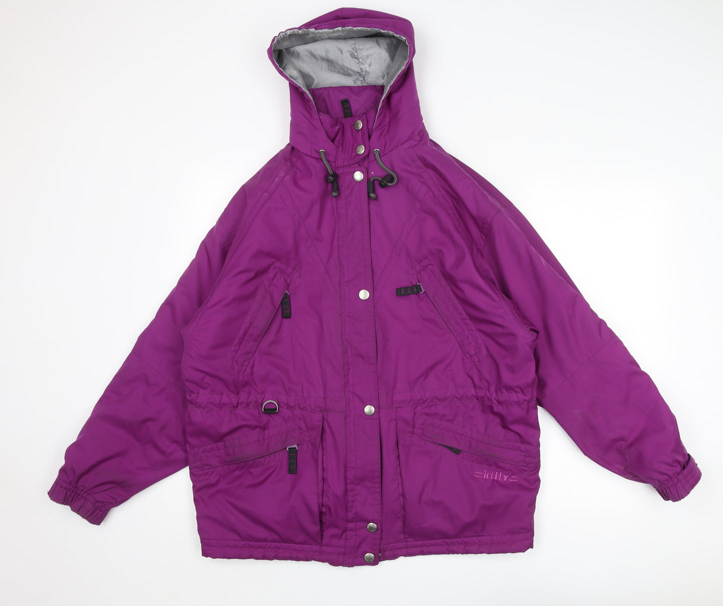Killy Womens Purple Windbreaker Jacket Size 12 Zip