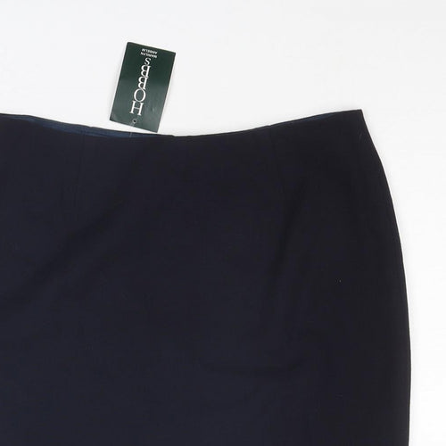 Hobbs Womens Blue Polyester A-Line Skirt Size 12 Zip