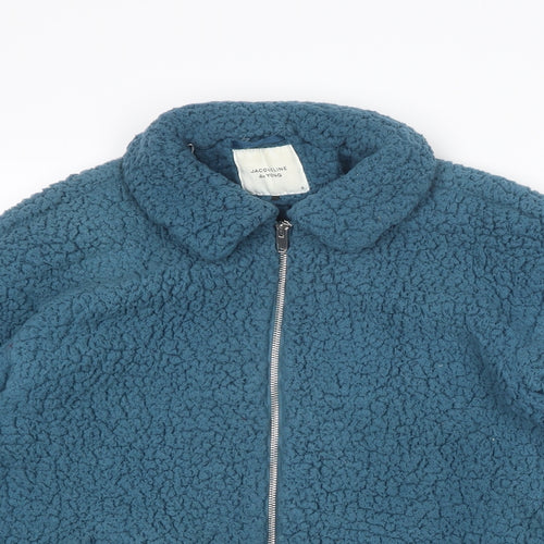 Jacqueline De Yong Womens Blue Jacket Size S Zip - Teddy Bear Style