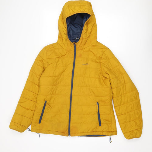 Freedom Trail Womens Yellow Quilted Jacket Size 14 Zip