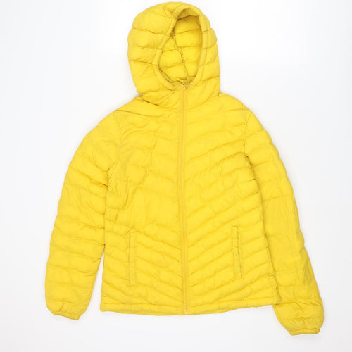 Mountain Warehouse Womens Yellow Quilted Jacket Size 8 Zip