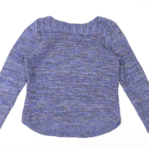 Pebble Bay Womens Blue Round Neck Acrylic Pullover Jumper Size M