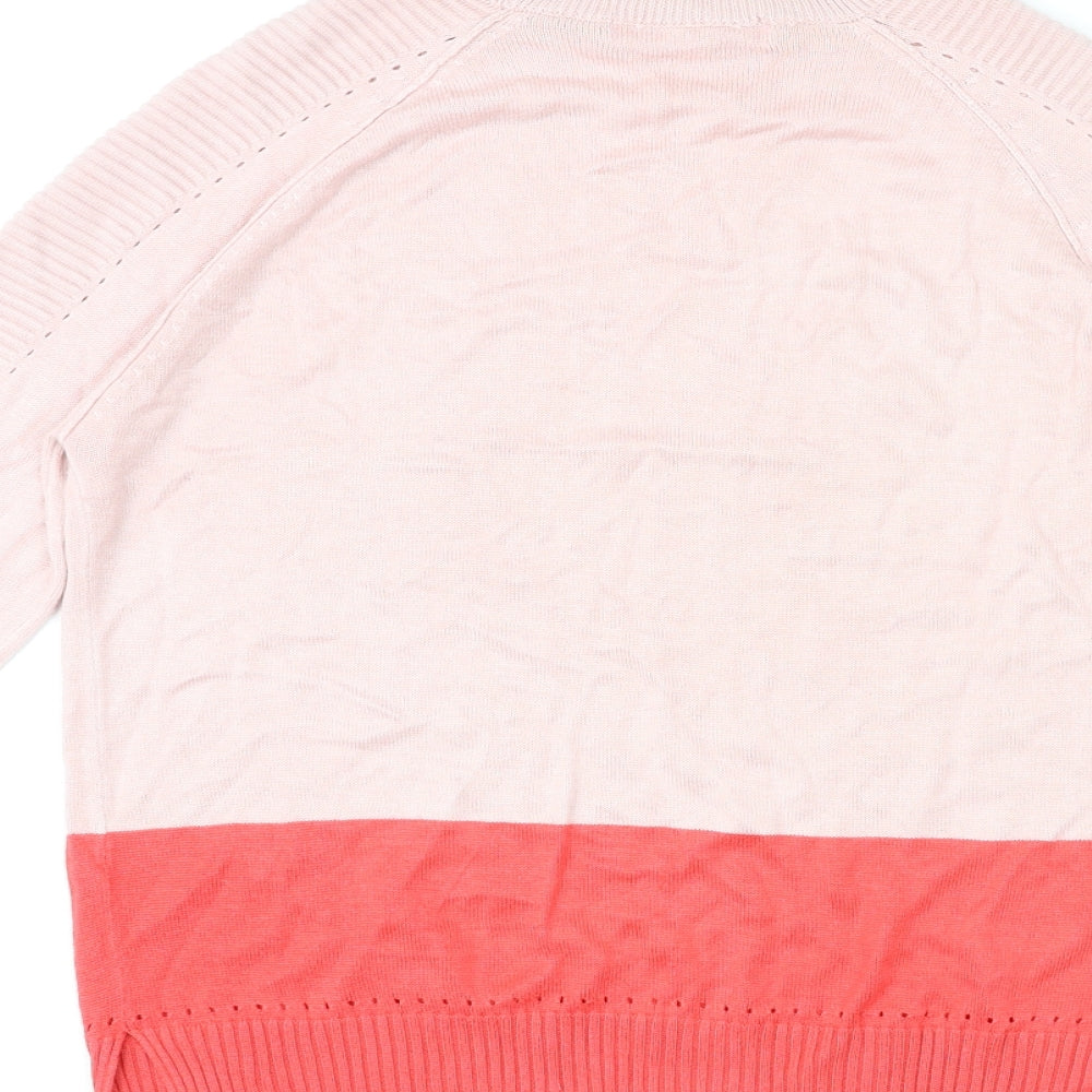 NEXT Womens Pink Round Neck Viscose Pullover Jumper Size 10