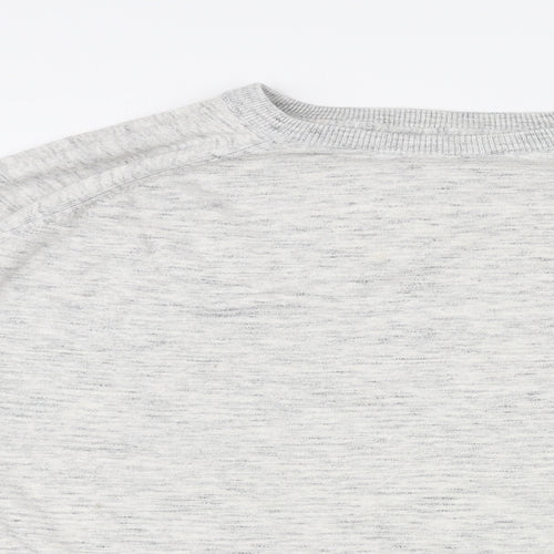 Threadbare Mens Grey Round Neck Cotton Pullover Jumper Size XL Long Sleeve