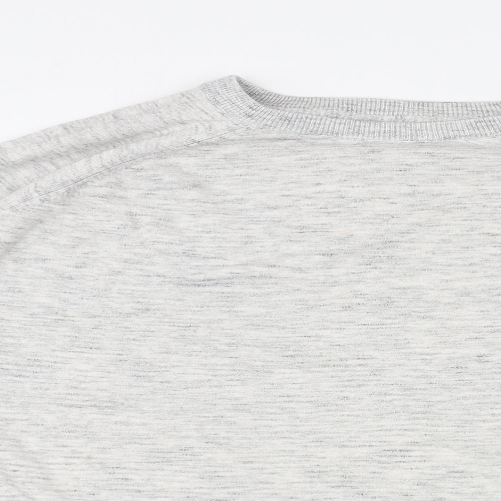 Threadbare Mens Grey Round Neck Cotton Pullover Jumper Size XL Long Sleeve