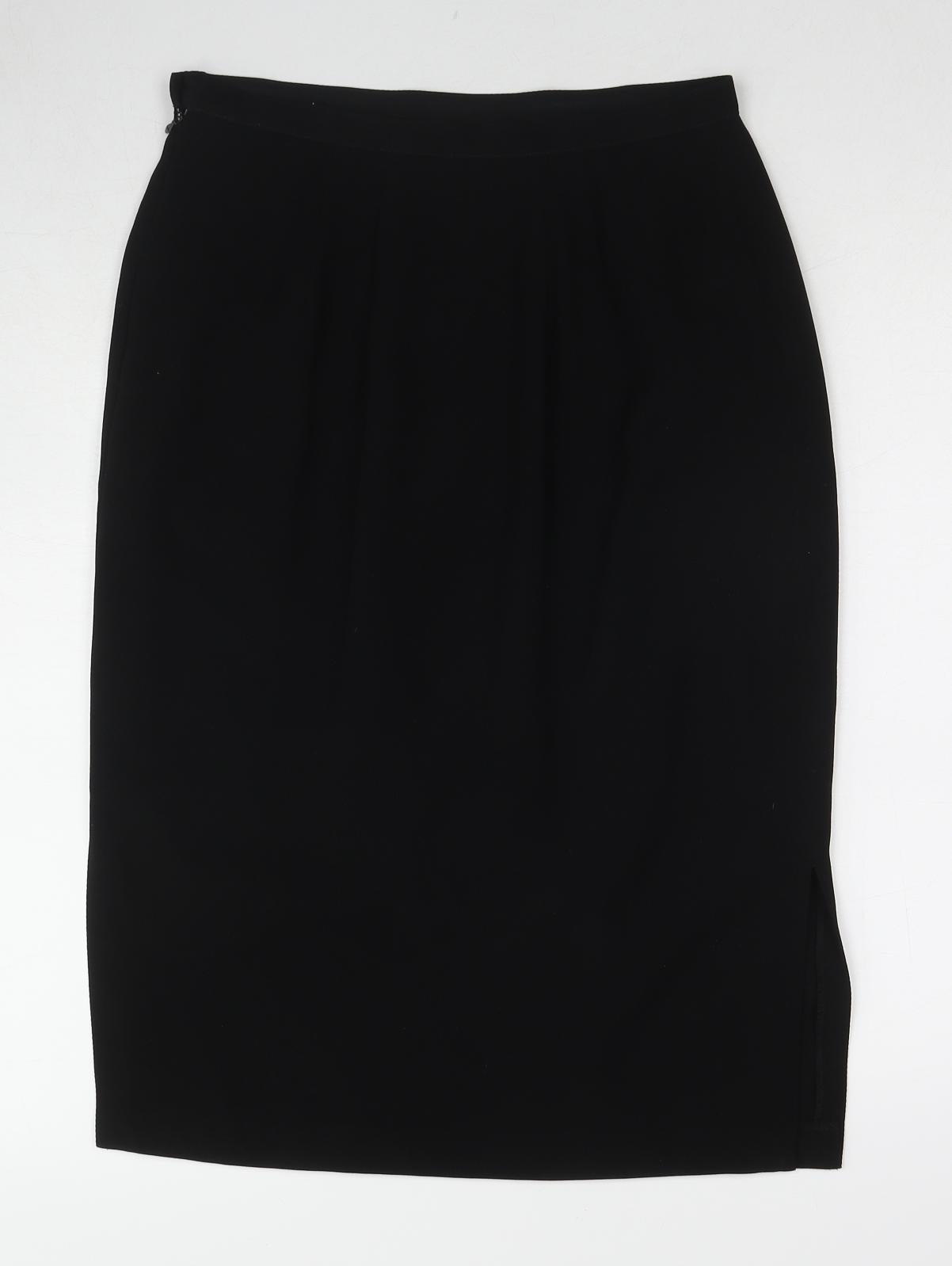 Kaliko Womens Black Polyester Straight & Pencil Skirt Size 16 Zip
