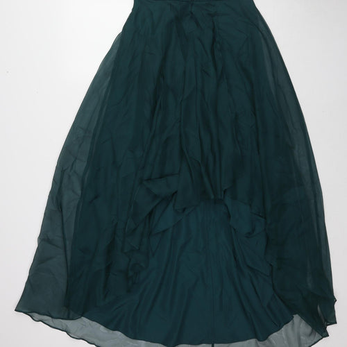 Coast Womens Blue Polyester Swing Skirt Size 8 Zip