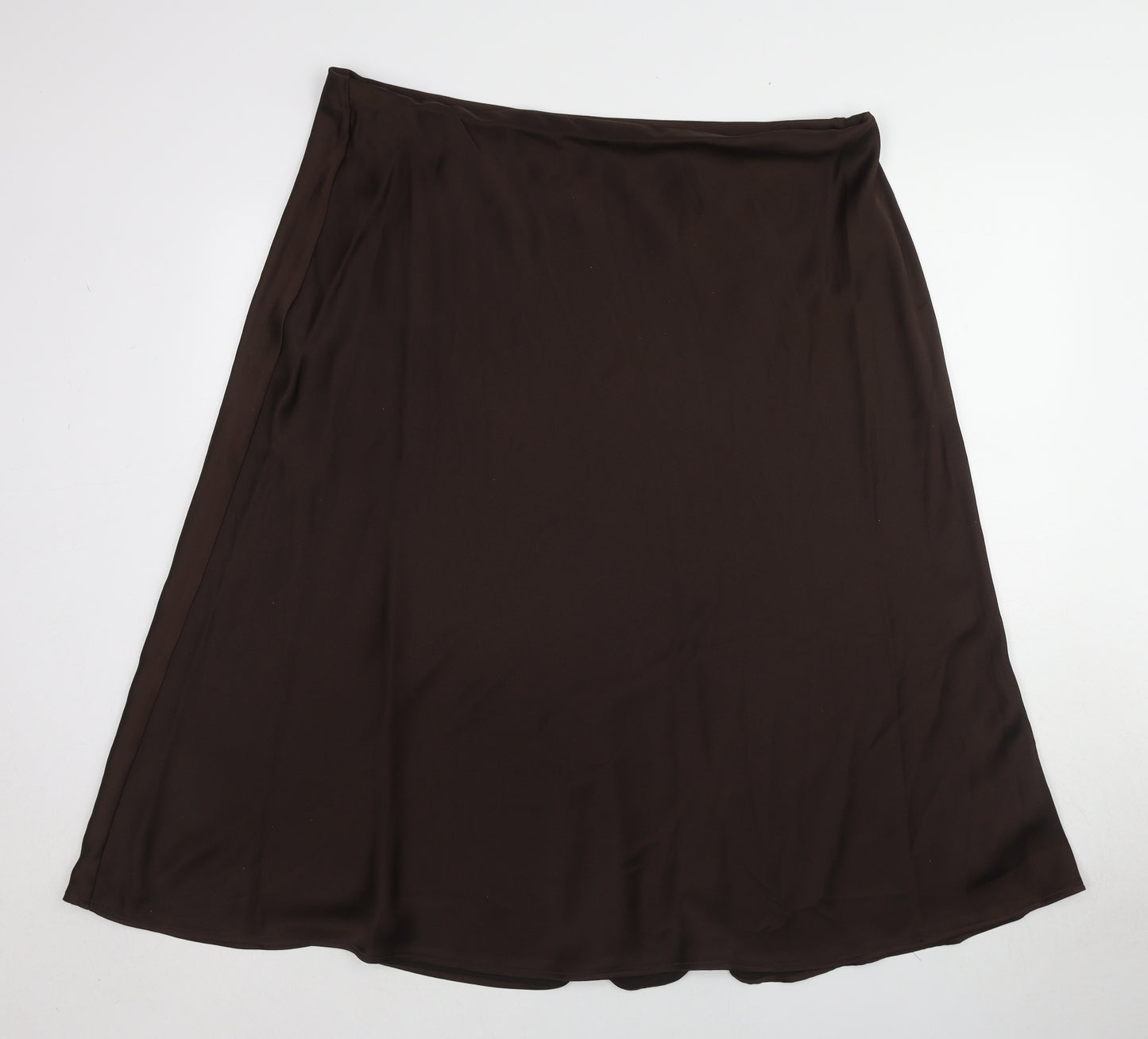 Marks and Spencer Womens Brown Polyester Swing Skirt Size 22