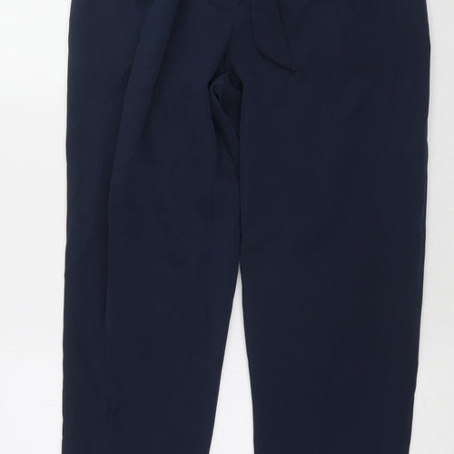 New Look Womens Blue Polyester Trousers Size 10 L26 in Regular Zip