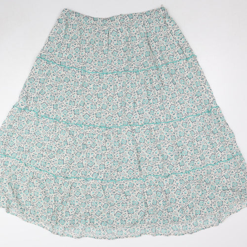 Per Una Womens Multicoloured Floral Viscose Peasant Skirt Size 16
