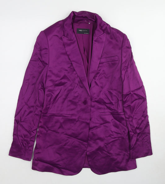 Marks and Spencer Womens Purple Viscose Jacket Suit Jacket Size 8