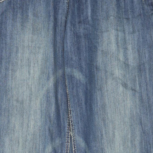 Authentic Denim Womens Blue Cotton Straight Jeans Size 16 L32 in Regular Zip