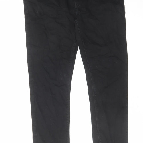 River Island Mens Black Cotton Skinny Jeans Size 32 in L32 in Regular Zip