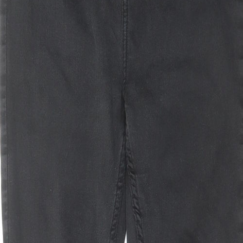 F&F Womens Black Cotton Skinny Jeans Size 14 L26 in Regular Zip