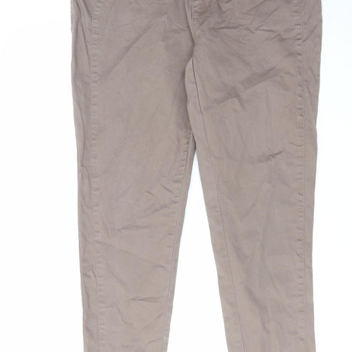 bonprix Womens Beige Cotton Tapered Jeans Size 20 L31 in Regular Zip