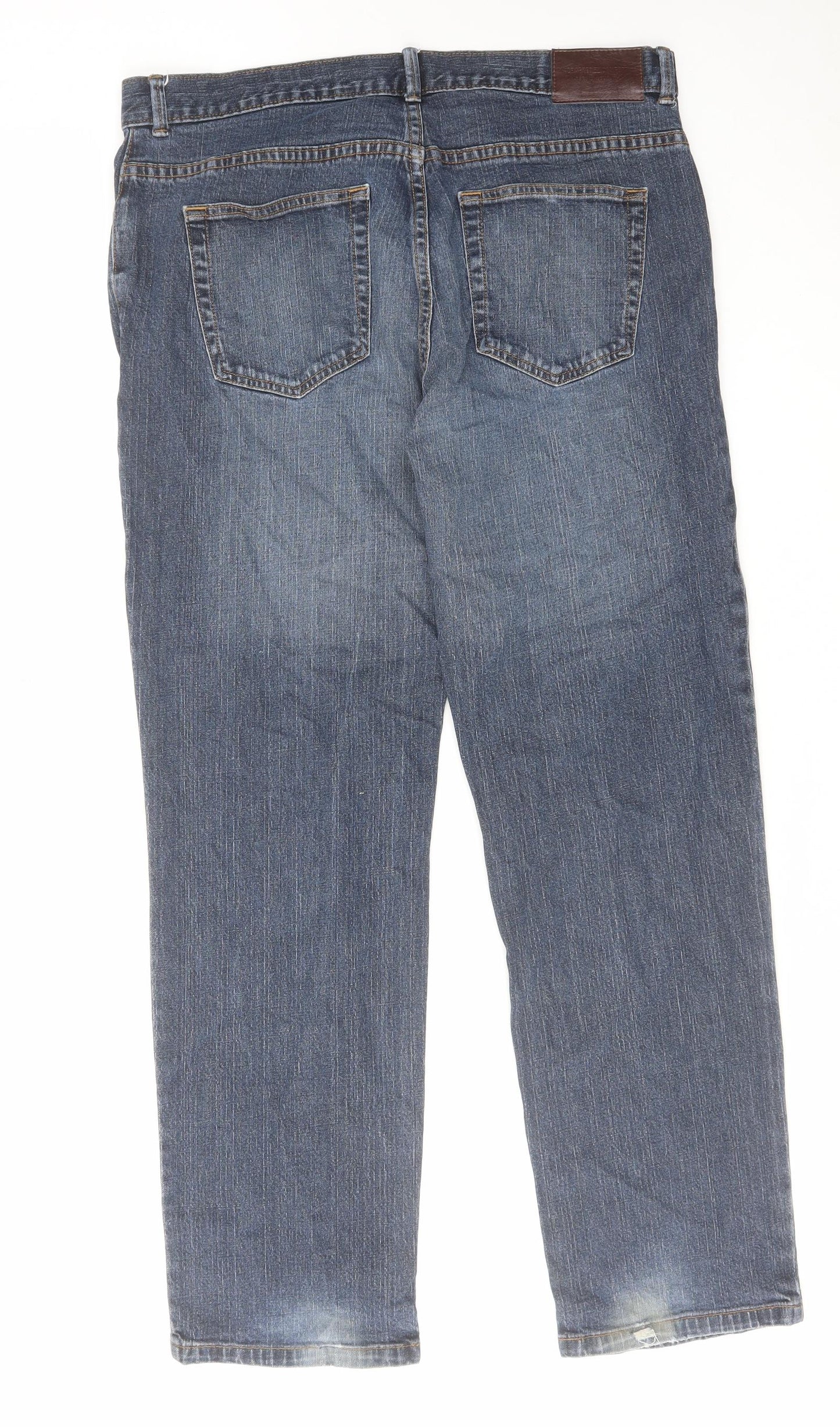 TU Mens Blue Cotton Straight Jeans Size 36 in L32 in Regular Zip