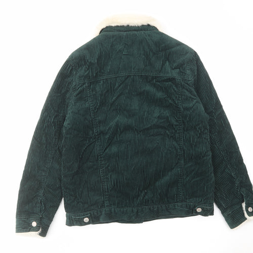 Denim & Co. Womens Green Jacket Size 12 Button
