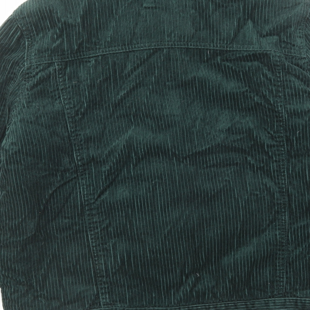 Denim & Co. Womens Green Jacket Size 12 Button
