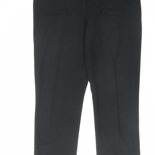 Marks and Spencer Womens Black Polyester Trousers Size 16 L32 in Regular Zip