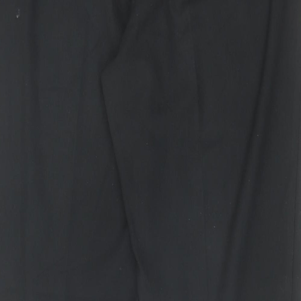 Marks and Spencer Womens Black Polyester Trousers Size 16 L32 in Regular Zip