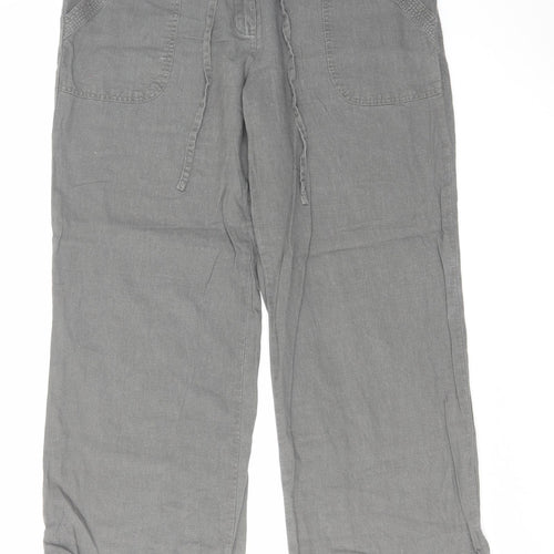 Debenhams Womens Grey Viscose Trousers Size 14 L29 in Regular Zip