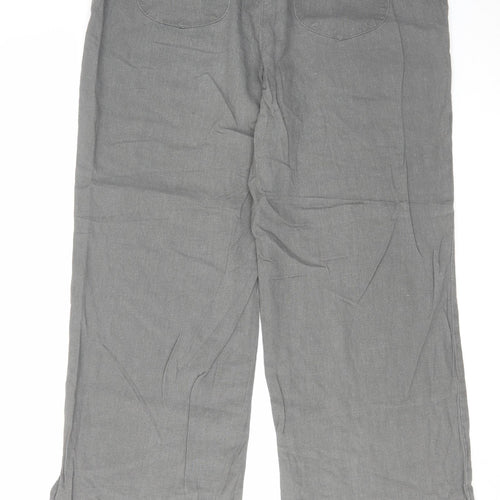 Debenhams Womens Grey Viscose Trousers Size 14 L29 in Regular Zip