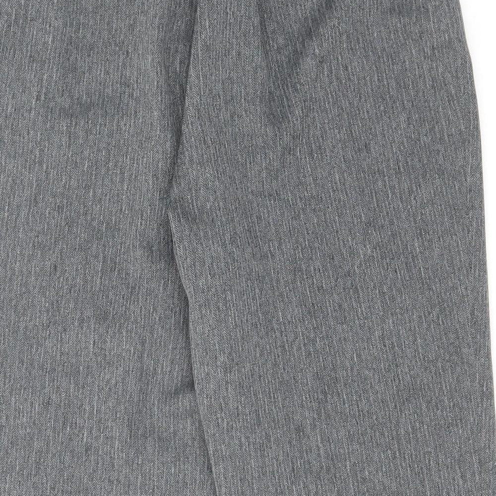 Marks and Spencer Womens Grey Polyester Cropped Trousers Size 14 L24 in Regular