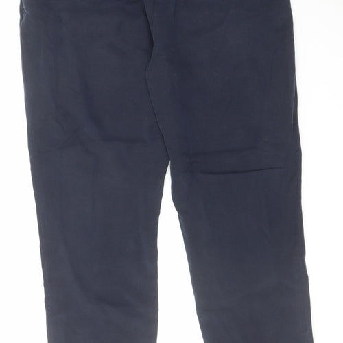 Linea Womens Blue Lyocell Chino Trousers Size 14 L28 in Regular Hook & Eye