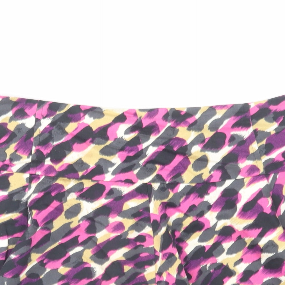 River Island Womens Multicoloured Geometric Cotton Mini Skirt Size 10 Zip - Tulle under skirt