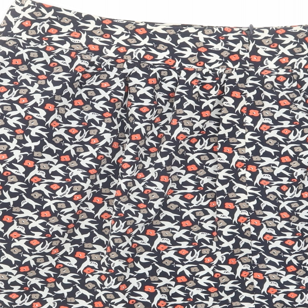 Gap Womens Multicoloured Geometric Polyester Skater Skirt Size 8 Zip - Bird pattern