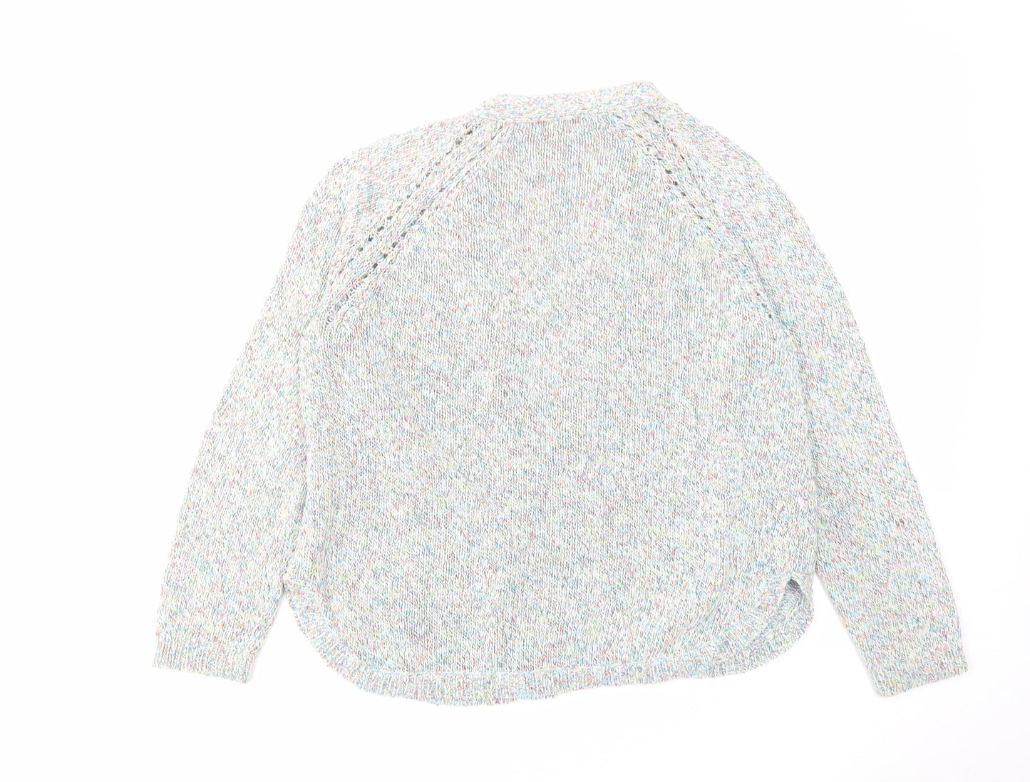 Marks and Spencer Womens Multicoloured V-Neck Polyester Cardigan Jumper Size 16