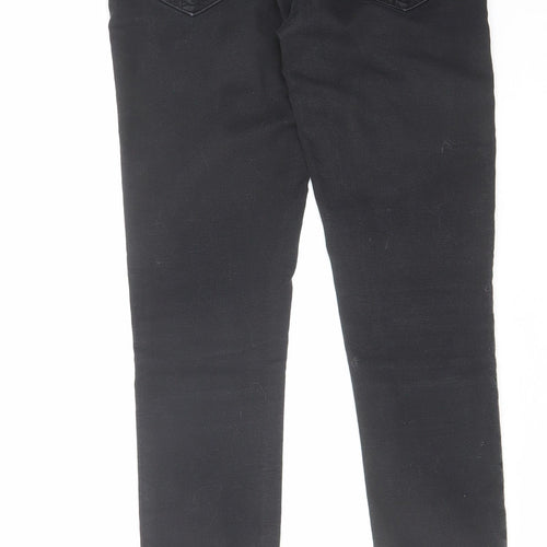 Miss Selfridge Womens Black Cotton Skinny Jeans Size 10 L28 in Regular Zip