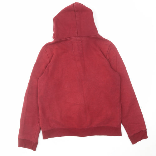 Hollister Mens Red Cotton Full Zip Hoodie Size S
