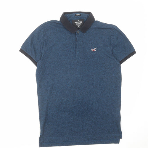 Hollister Mens Blue Cotton Polo Size XS Collared Button