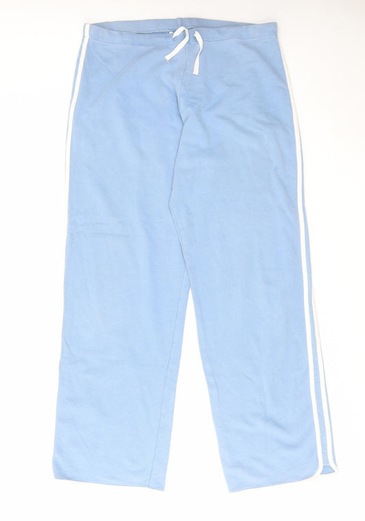 NEXT Womens Blue Cotton Jogger Trousers Size 16 L31 in Regular Drawstring