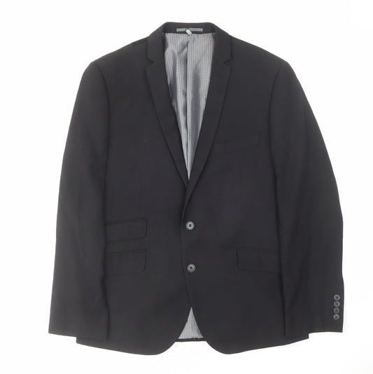 Ben Sherman Mens Black Polyester Jacket Suit Jacket Size 40 Regular