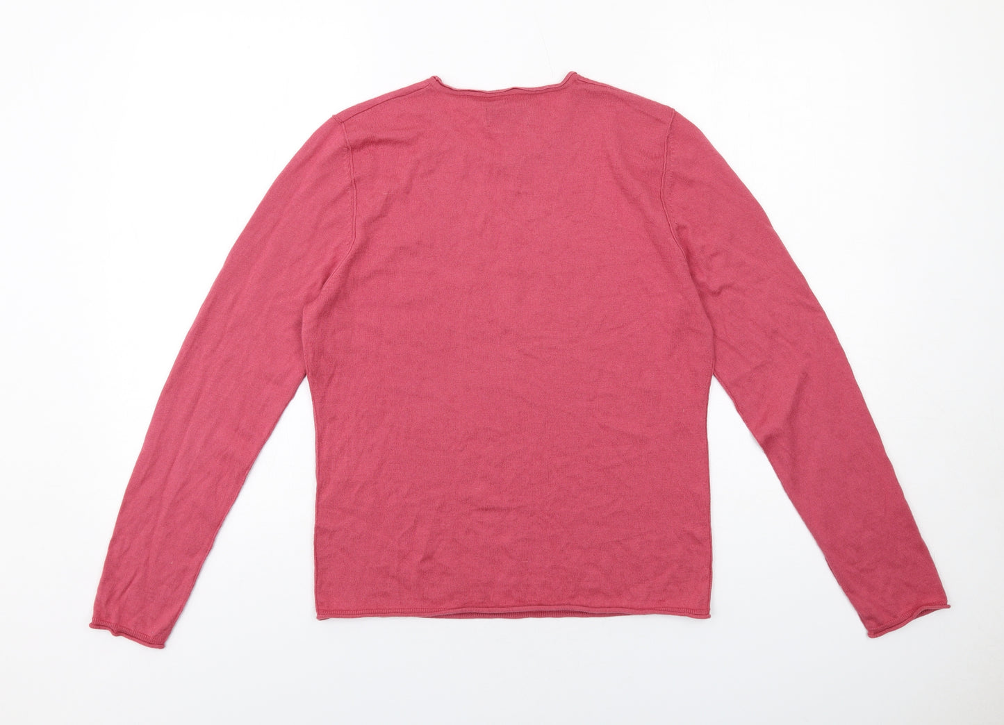 Jigsaw Womens Pink Round Neck Silk Pullover Jumper Size L