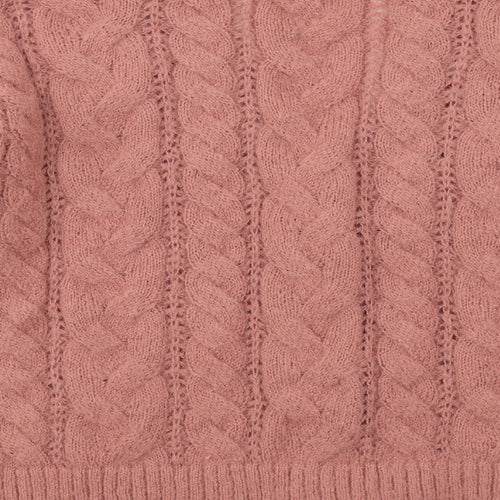 NEXT Womens Pink V-Neck Polyester Cardigan Jumper Size L