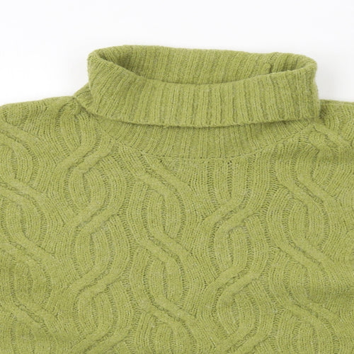 Marks and Spencer Womens Green Roll Neck Acrylic Pullover Jumper Size XL