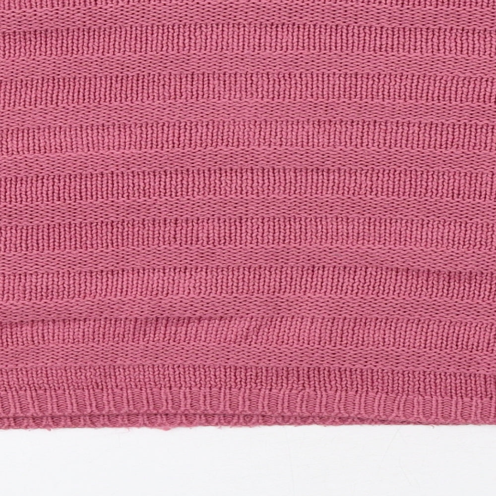 Topshop Womens Pink Round Neck Acrylic Pullover Jumper Size 10