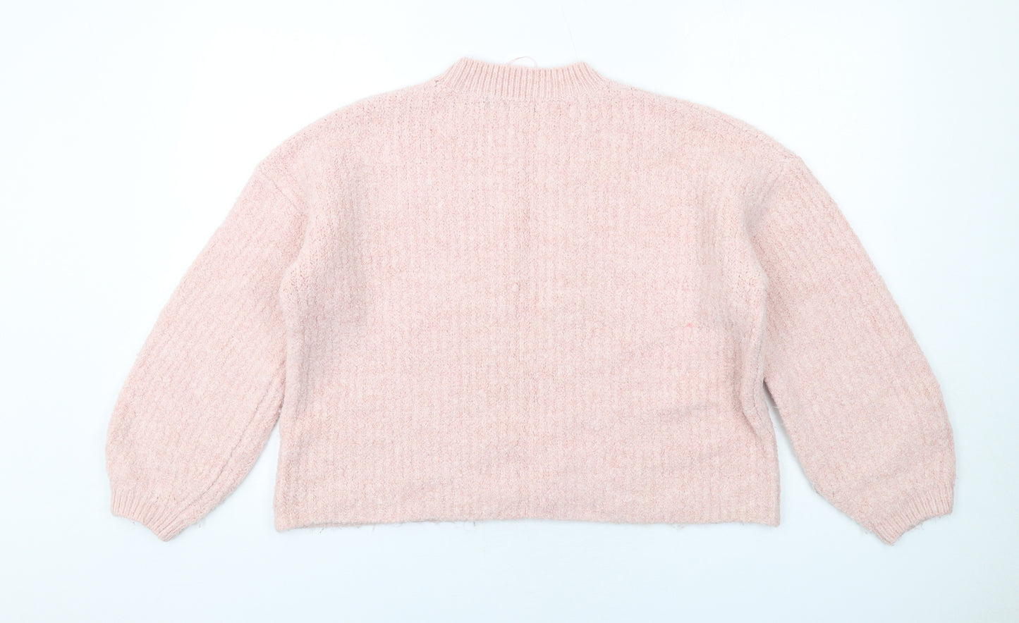 Marks and Spencer Womens Pink Round Neck Acrylic Pullover Jumper Size M