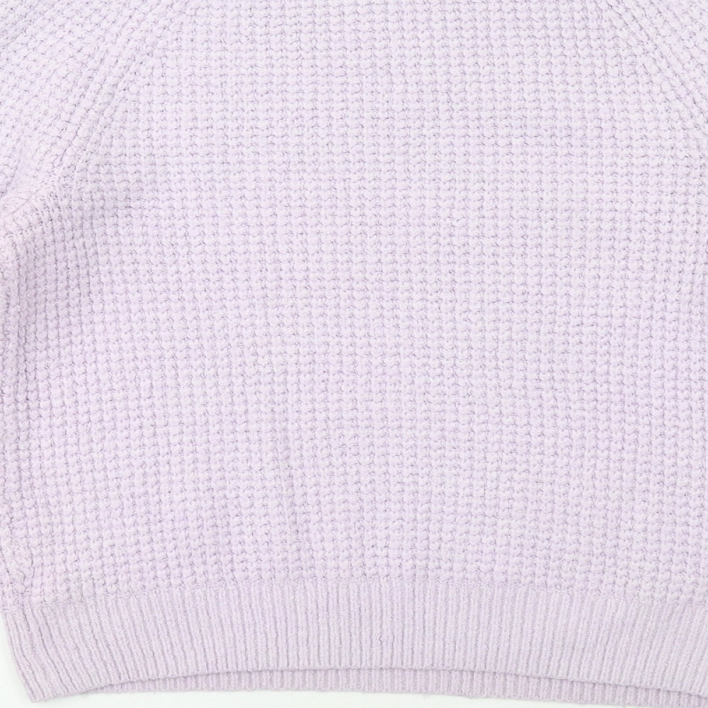 Gap Womens Purple Round Neck Acrylic Pullover Jumper Size XS
