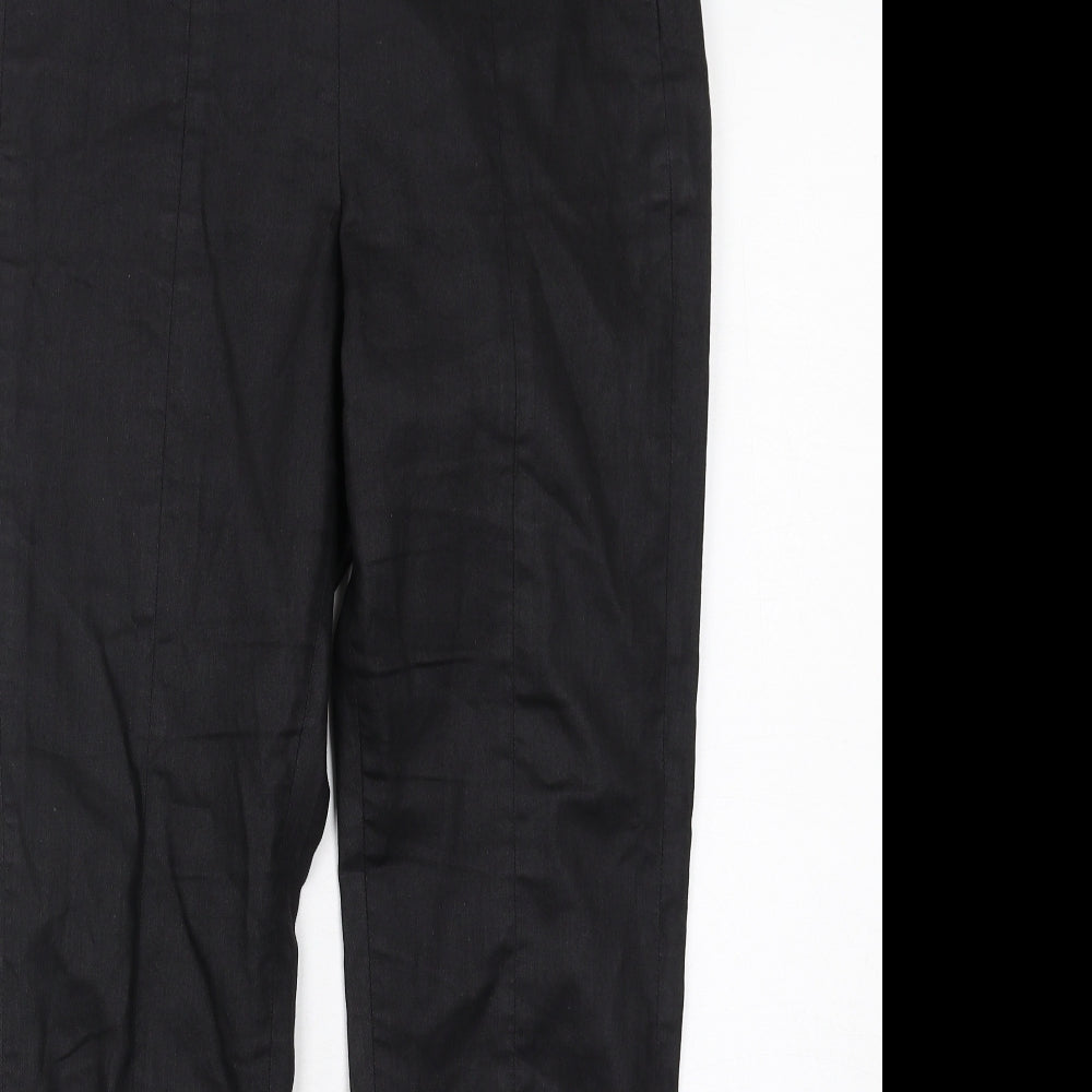 COS Womens Black Cotton Trousers Size 8 L28 in Regular Zip