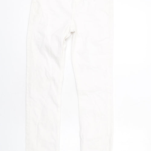 Marks and Spencer Womens White Cotton Skinny Jeans Size 10 L31 in Slim Zip