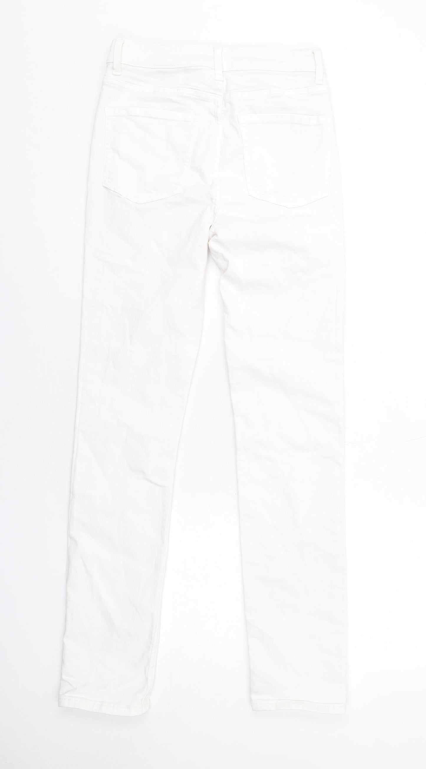 Marks and Spencer Womens White Cotton Skinny Jeans Size 10 L31 in Slim Zip